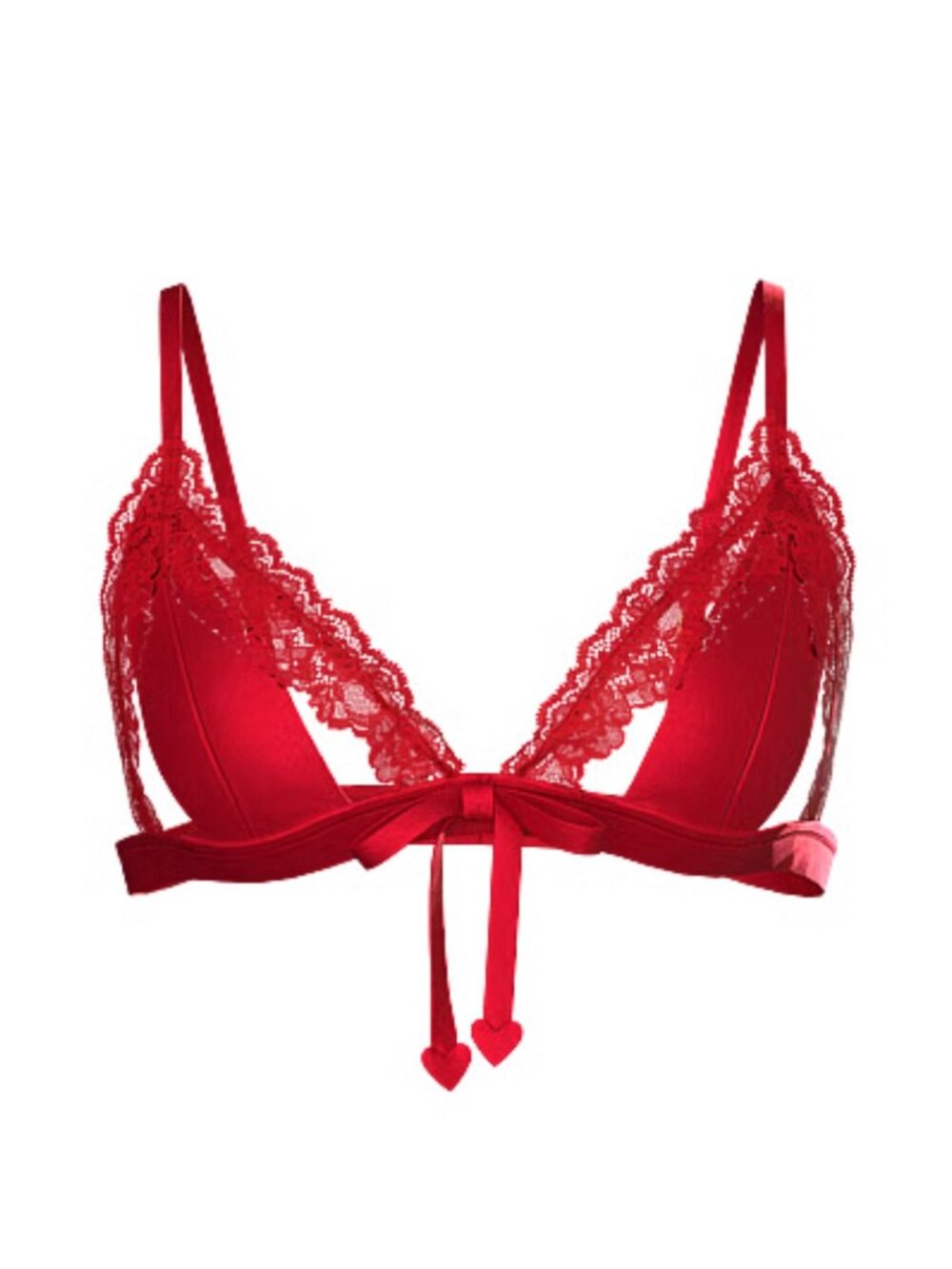 NEW Victoria’s Secret Lipstick Heartbreaker Satin Lace Triangle Bra 34529